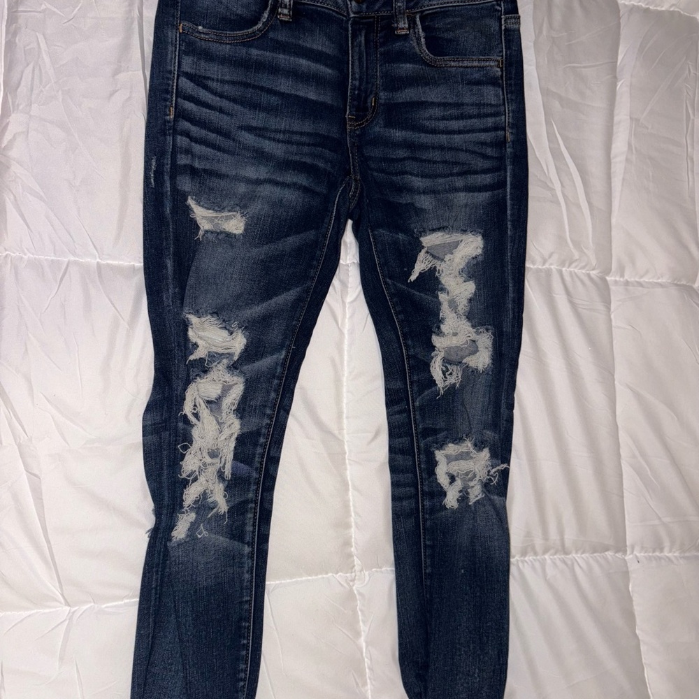 American Eagle Outfitters Dark Blue Ne(x)t Level Stretched Jeans